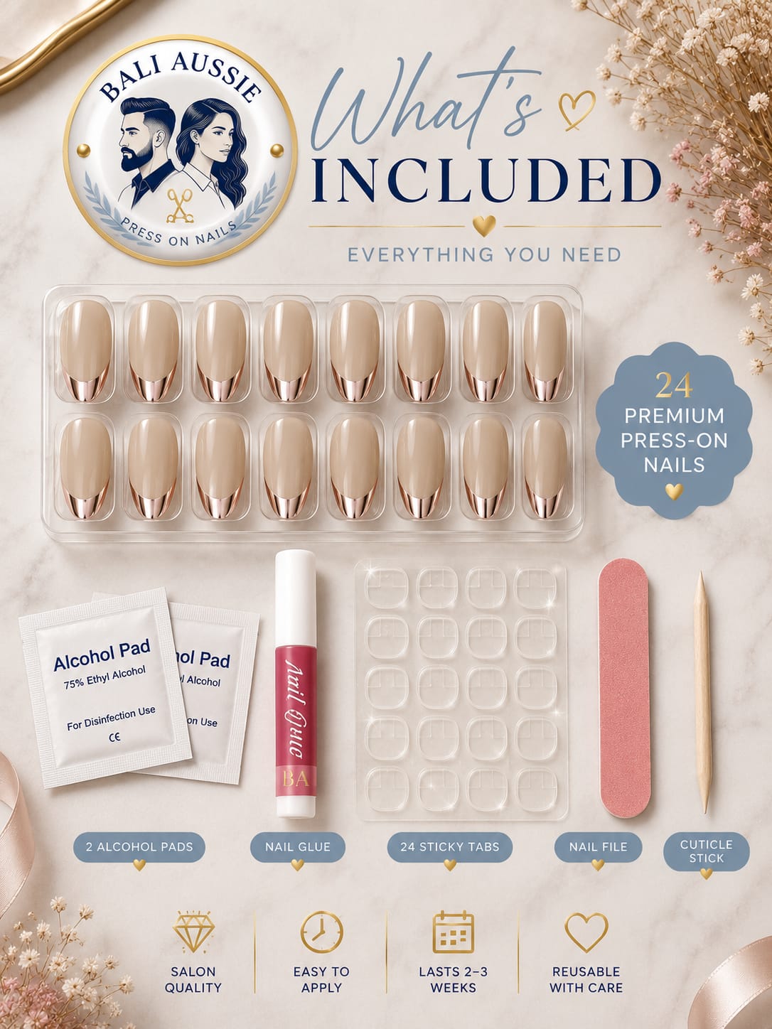 Rose Chrome French – Medium Almond